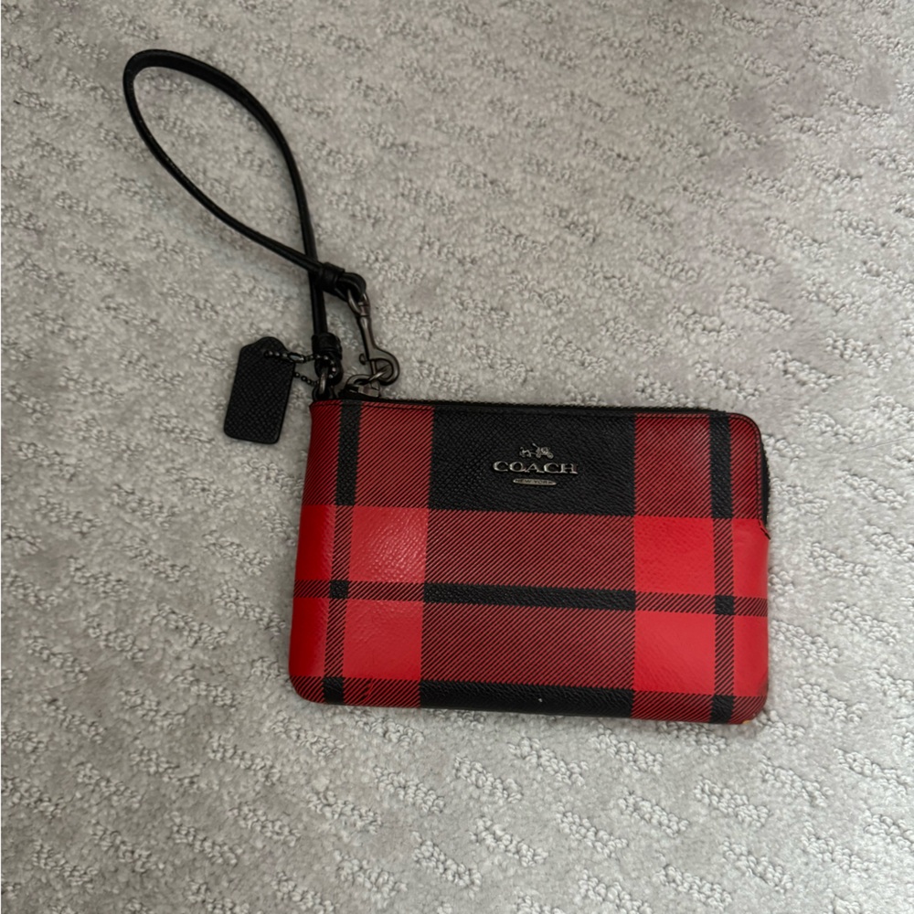 COACH Plaid Wristlet